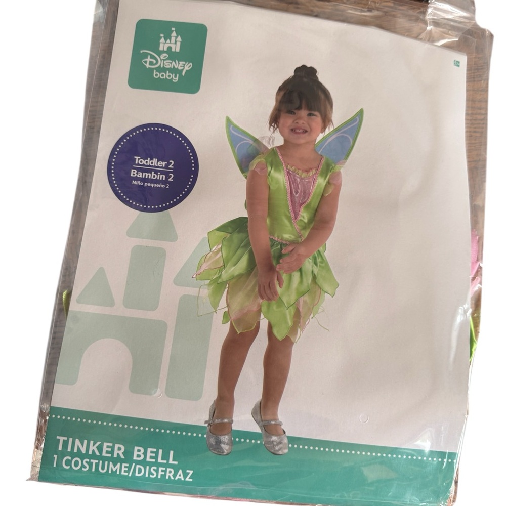 Disney Tinker Bell Costume Green Pink with Blue Wings - Toddler